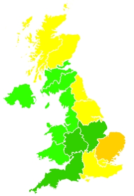 Click on a region for air pollution levels for 20/07/2024