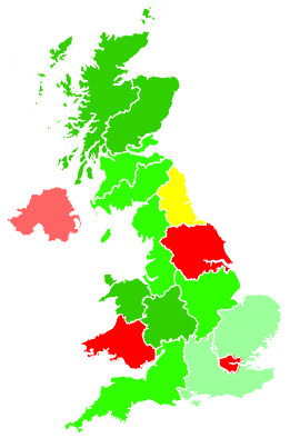Click on a region for air pollution levels for 01/01/1993