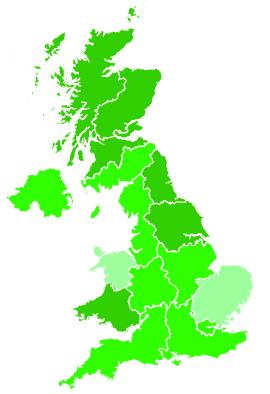Click on a region for air pollution levels for 01/01/1996