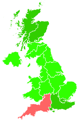 Click on a region for air pollution levels for 01/01/2021