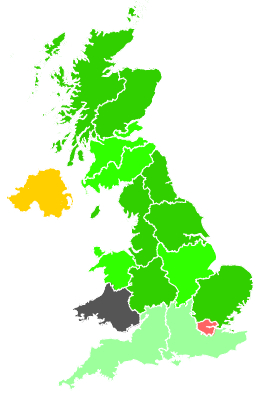 Click on a region for air pollution levels for 01/02/1992