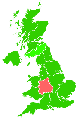 Click on a region for air pollution levels for 01/02/2003