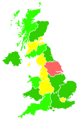 Click on a region for air pollution levels for 01/02/2006