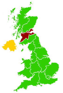 Click on a region for air pollution levels for 01/03/2001