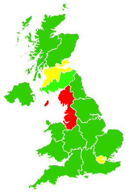 Click on a region for air pollution levels for 01/03/2004