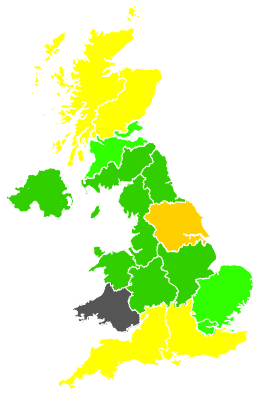 Click on a region for air pollution levels for 01/04/1991