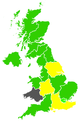Click on a region for air pollution levels for 01/04/1992