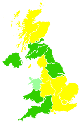 Click on a region for air pollution levels for 01/04/2002