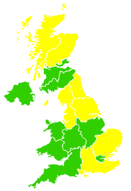 Click on a region for air pollution levels for 01/04/2003