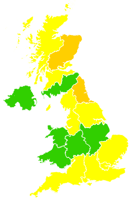 Click on a region for air pollution levels for 01/04/2004