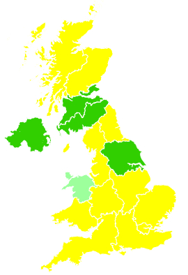 Click on a region for air pollution levels for 01/04/2006