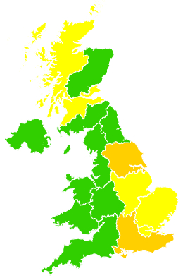Click on a region for air pollution levels for 01/04/2014