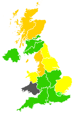 Click on a region for air pollution levels for 01/05/1991