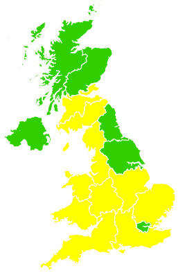 Click on a region for air pollution levels for 01/05/1994