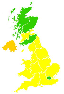 Click on a region for air pollution levels for 01/05/2000