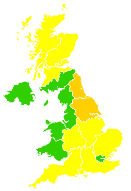 Click on a region for air pollution levels for 01/05/2008