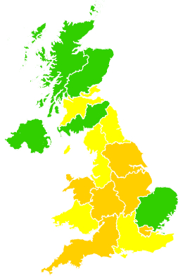 Click on a region for air pollution levels for 01/05/2025