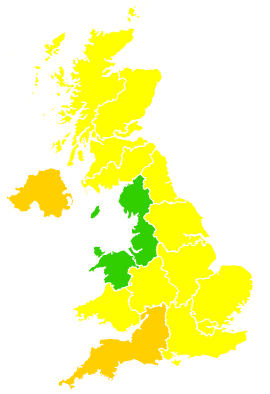 Click on a region for air pollution levels for 01/06/1997