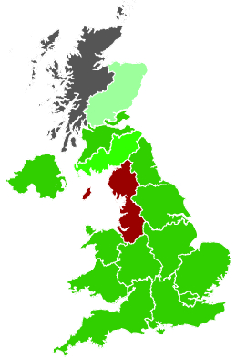Click on a region for air pollution levels for 01/06/2001