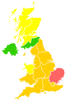 Click on a region for air pollution levels for 01/06/2002