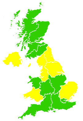 Click on a region for air pollution levels for 01/07/2003