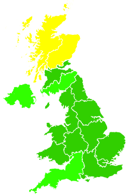 Click on a region for air pollution levels for 01/07/2005