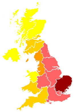 Click on a region for air pollution levels for 01/07/2015