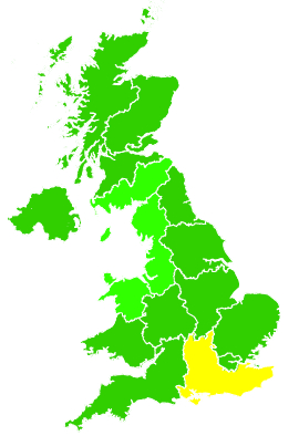 Click on a region for air pollution levels for 01/08/1998
