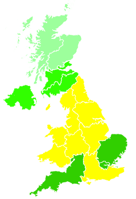 Click on a region for air pollution levels for 01/08/2001