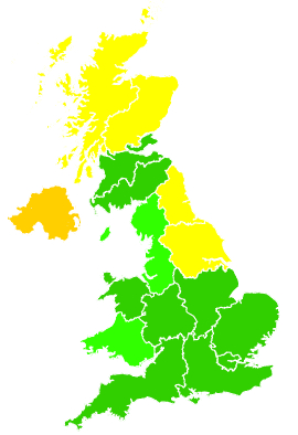 Click on a region for air pollution levels for 01/08/2002