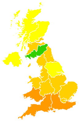 Click on a region for air pollution levels for 01/08/2004