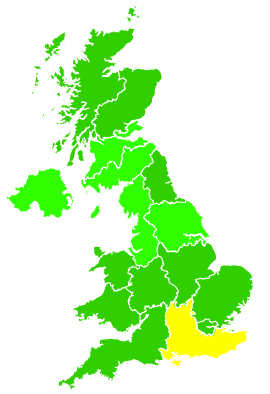 Click on a region for air pollution levels for 01/08/2015
