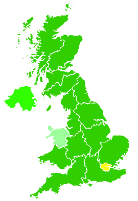 Click on a region for air pollution levels for 01/08/2019