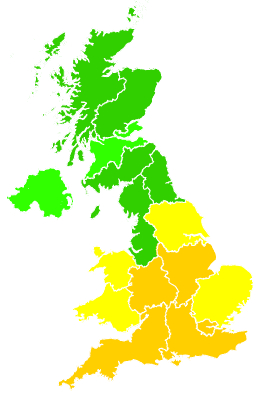 Click on a region for air pollution levels for 01/08/2024