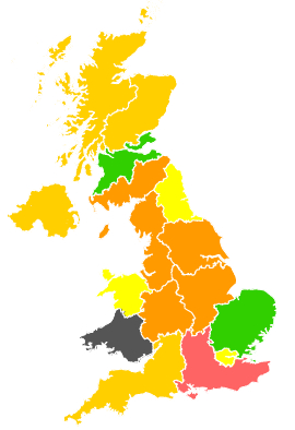 Click on a region for air pollution levels for 01/09/1991
