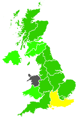 Click on a region for air pollution levels for 01/09/1996