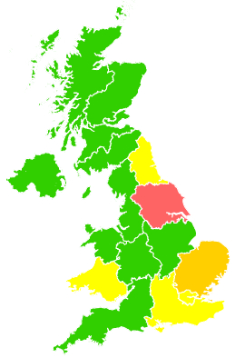 Click on a region for air pollution levels for 01/09/2005