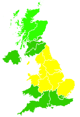 Click on a region for air pollution levels for 01/09/2010