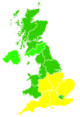 Click on a region for air pollution levels for 01/09/2018