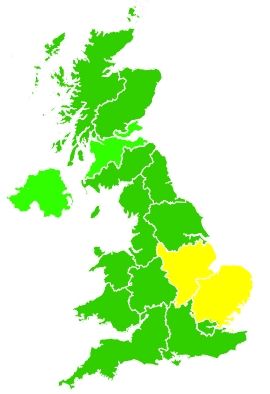 Click on a region for air pollution levels for 01/09/2022