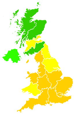 Click on a region for air pollution levels for 01/10/2011