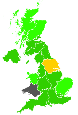 Click on a region for air pollution levels for 01/11/1991
