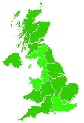 Click on a region for air pollution levels for 01/11/2008