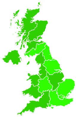 Click on a region for air pollution levels for 01/11/2018