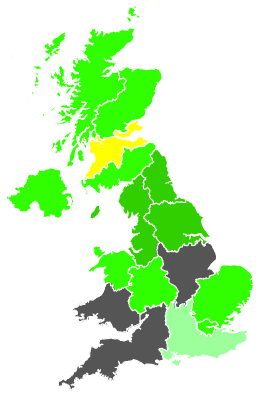 Click on a region for air pollution levels for 01/12/1987