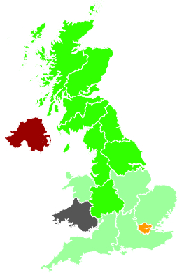 Click on a region for air pollution levels for 01/12/1989