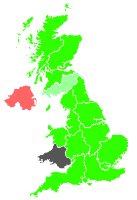 Click on a region for air pollution levels for 01/12/1990