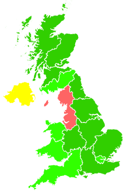 Click on a region for air pollution levels for 01/12/2003