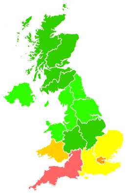 Click on a region for air pollution levels for 01/12/2016