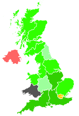 Click on a region for air pollution levels for 02/01/1990